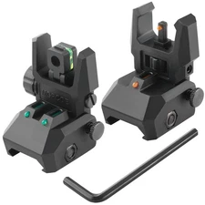 Fiber Optic Sights, Flip up Front and Rear Sights with Green Red Fiber Optics