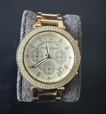 Michael Kors Parker Women  s Gold Tone Quartz Chronograph Date 39mm 50m