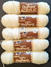 Natura Fisherman 602 Cream Acrylic Yarn 3 oz ea Lot 5 Same Dye Lot