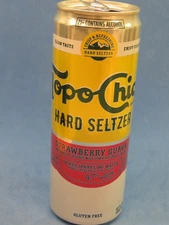 Empty Drink Can: TOPO-CHICO Strawberry Guava Hard Seltzer ~ Monterey, MEXICO