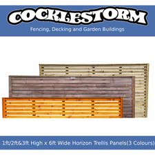 1ft/2ft/3ft Flat Top And Bow Top Horizon Trellis Garden Fence Panel