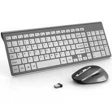 Wireless Keyboard and Mouse, J JOYACCESS Slim and Ergonomic Wireless Keyboard...