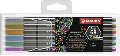 STABILO Fasermaler Pen 68 metallic 6er Kunststoff-Etui