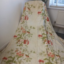 Vintage Multi York Chinoiserie Trellis Large Curtains W76" D82" Lined  Weighted