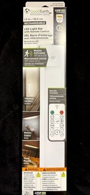 Good Earth 12 Inch LED USB Rechargeable Light Bar With Remote BRAND NEW!