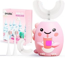 DYCROL Kids U Shaped Electric Toothbrush with 4 1 Count Pack of 1 , Pink
