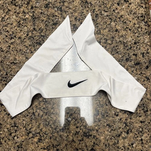 NIKE Dri-Fit Headband – Head Tied – White - Black Nike Swoosh – 38" Long - EUC