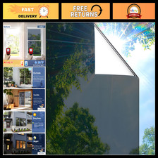 One Way Privacy Window Film - Heat Control Tint, UV Blocking, Static Cling, 29.5