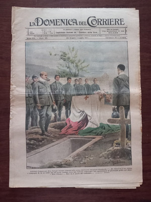 LA DOMENICA DEL CORRIERE MAGAZINE N° 25 1917 G. D'ANNUNZIO SAYS EULOGY FUNERAL