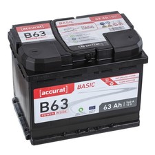 Accurat 12V 63Ah Autobatterie Starterbatterie Batterie KFZ statt 60Ah 61Ah 62Ah