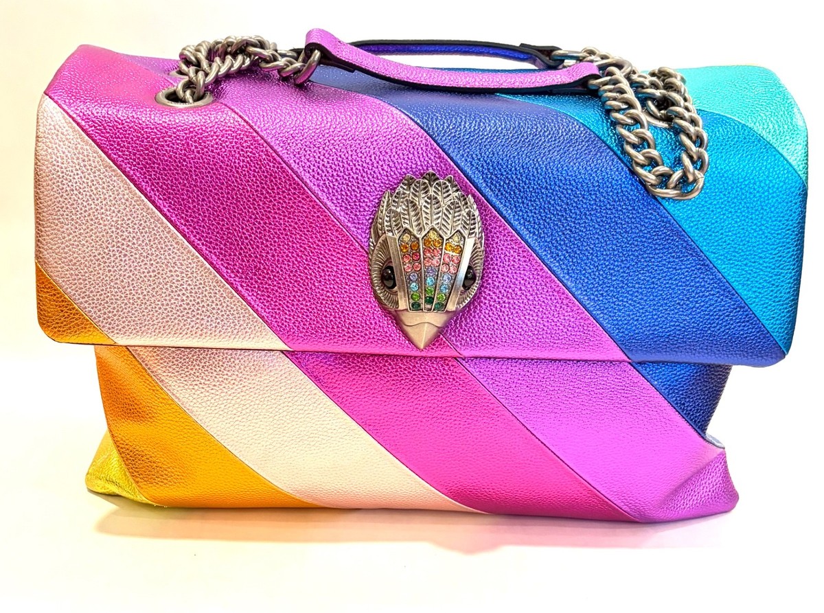 Kurt Geiger London Leather XXL Kensington Metallic Rainbow Stripe