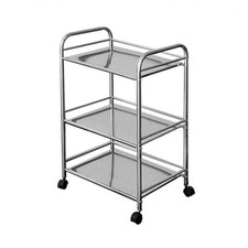 Multibao Stainless Steel 3/4 Tier Trolley Cart 60*32*76cm 3 Tier, Silver