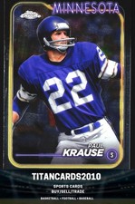 Paul Krause 2024 Topps Chrome Minnesota Vikings #118