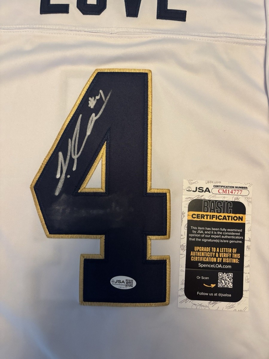 Jeremiyah Love Signed Autographed Notre Dame Jersey. JSA Coa Rare