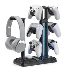 RGB Multi-Controller Holder with 9 Light Modes - Rotatable Universal Headphon