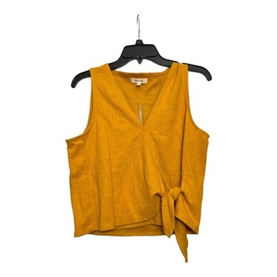 NWT Madewell Texture & Thread Size L Wrap Tie Tank Top in yellow L8969