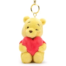 Disney Store Japan Winnie the Pooh with Heart Plush Keychain Bag Charm