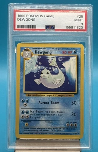 1999 POKEMON BASE SET UNLIMITED #25 DEWGONG PSA 9