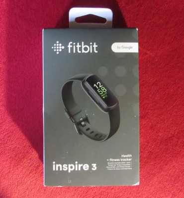 FITBIT INSPIRE 3 Health + Fitness Tracker-Black Case-Midnight Zen S+L Bands NEW!