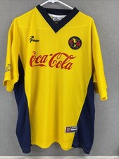 Club America Aguilas Jersey Mens XL Fulmen Sport Football Soccer Home Yellow VTG
