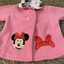 Vintage Embroidered The Disney Store Minnie Pink Fleece Jacket Size 2T 