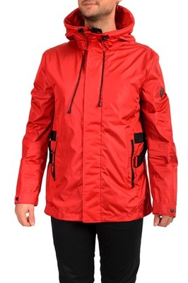 Scuderia Ferrari Men's Waterproof Red Full Zip Hooded CarbonX Windbreaker Jacket