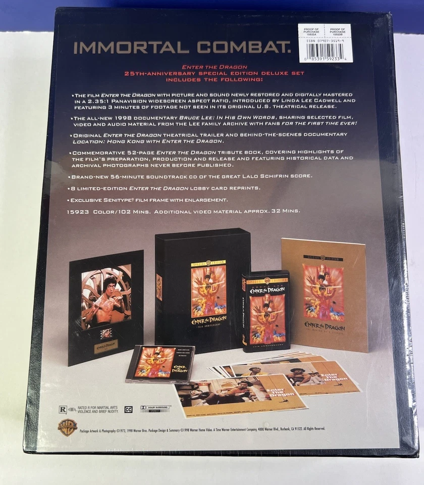 Enter the Dragon 25th Anniversary Special Edition Deluxe Box Set VHS CD Book Foto 4 de 4
