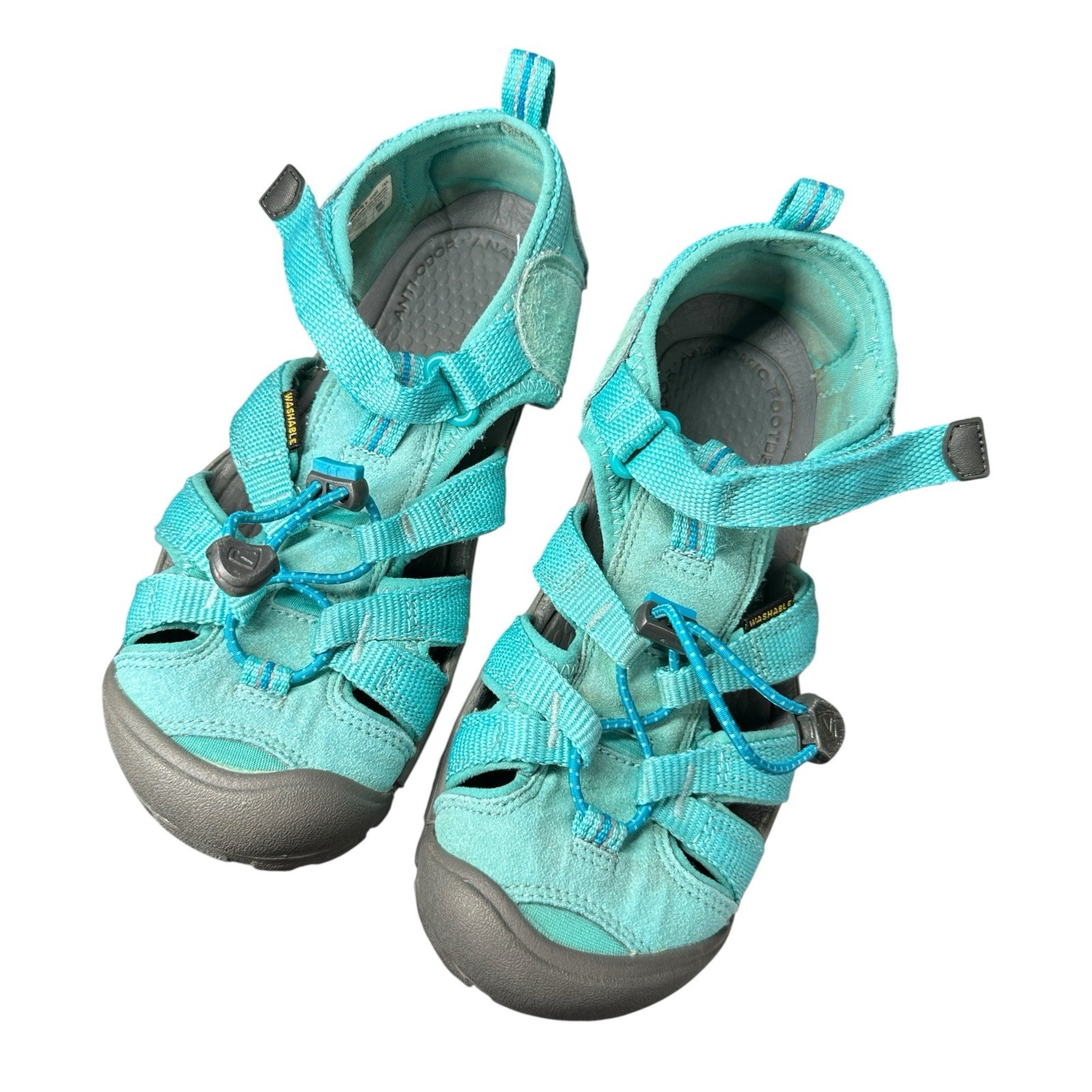 Sandali da trekking Keen Seacamp II CNX Aqua Turchese bambini taglia 3 scarpe da acqua ibride