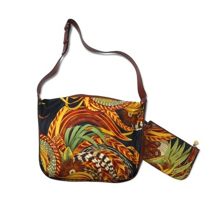Salvatore Ferragamo shoulder bag multi color PVC leather patterned scarf botanic
