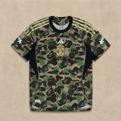 BAPE x Adidas Football Jersey- Green Camo/Brown Size M | eBay