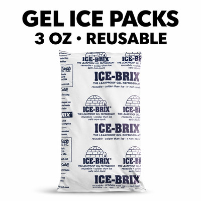 Gel Ice Packs 3 oz Reusable Cold Packs Food Safe Shipping Bulk IceBrix