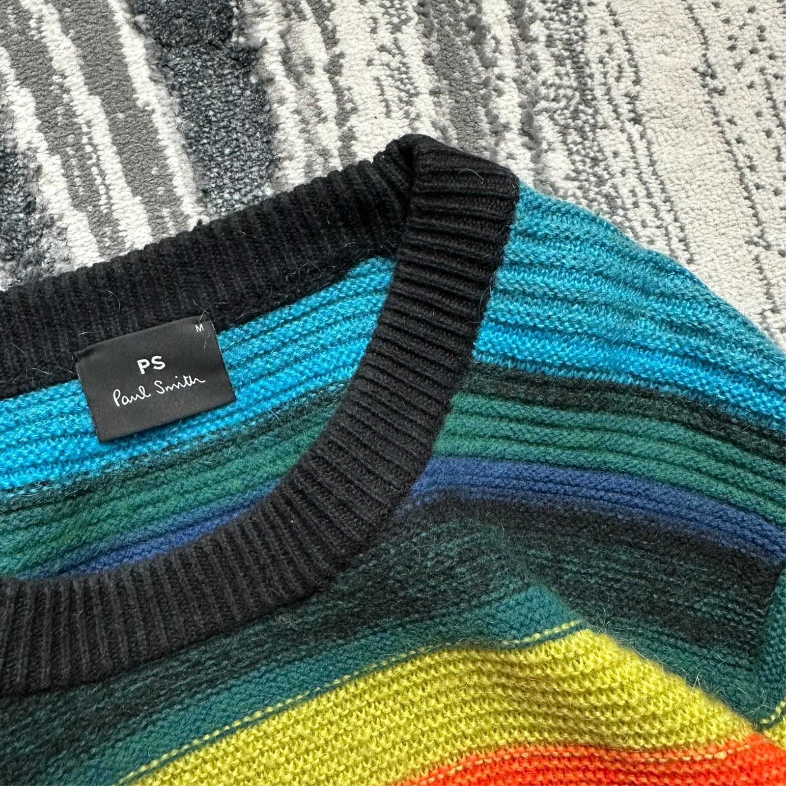 Women's VTG Paul Smith Multicoloured Striped Cotton Sz M Pullover Knitted Jumper image 2