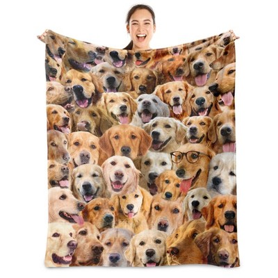 Golden Retriever Dog Blanket,Golden Retriever Gifts for Dog Lovers,Flannel Bl...