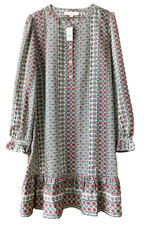 NWT LOFT Women’s M Shift Swing Dress Light & Airy Tiered Flounce Western Boho