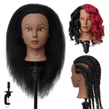 MEIBR Mannequin Head 100 Real Hair 16 inch Styling Training Head Hairdresser