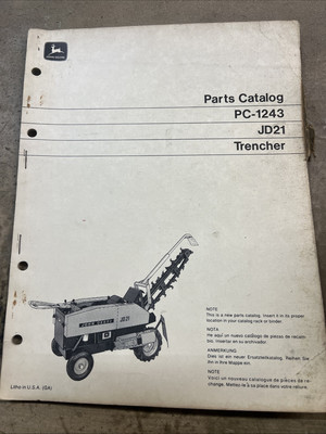 John Deere JD21 Trencher Parts Catalog, PC-1243