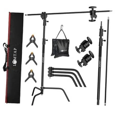  C Stand Light Stand Stainless Metal Photography Kit - Heavy Duty Black
