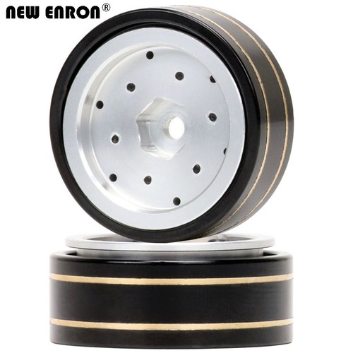 Silver 1.0" Brass Block Adjustable Weight Beadlock Wheel Rim for 1/18 1/24 Axial - Imagen 5 de 12