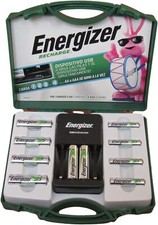 Energizer Recharge, 6 AA and 4 AA Rechargeable Batteries with 1 Charger New Seal