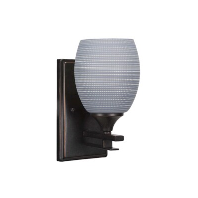 Toltec Uptowne 1 Light Sconce, Granite, 5.5'' Gray Matrix Glass - 131-DG-4022