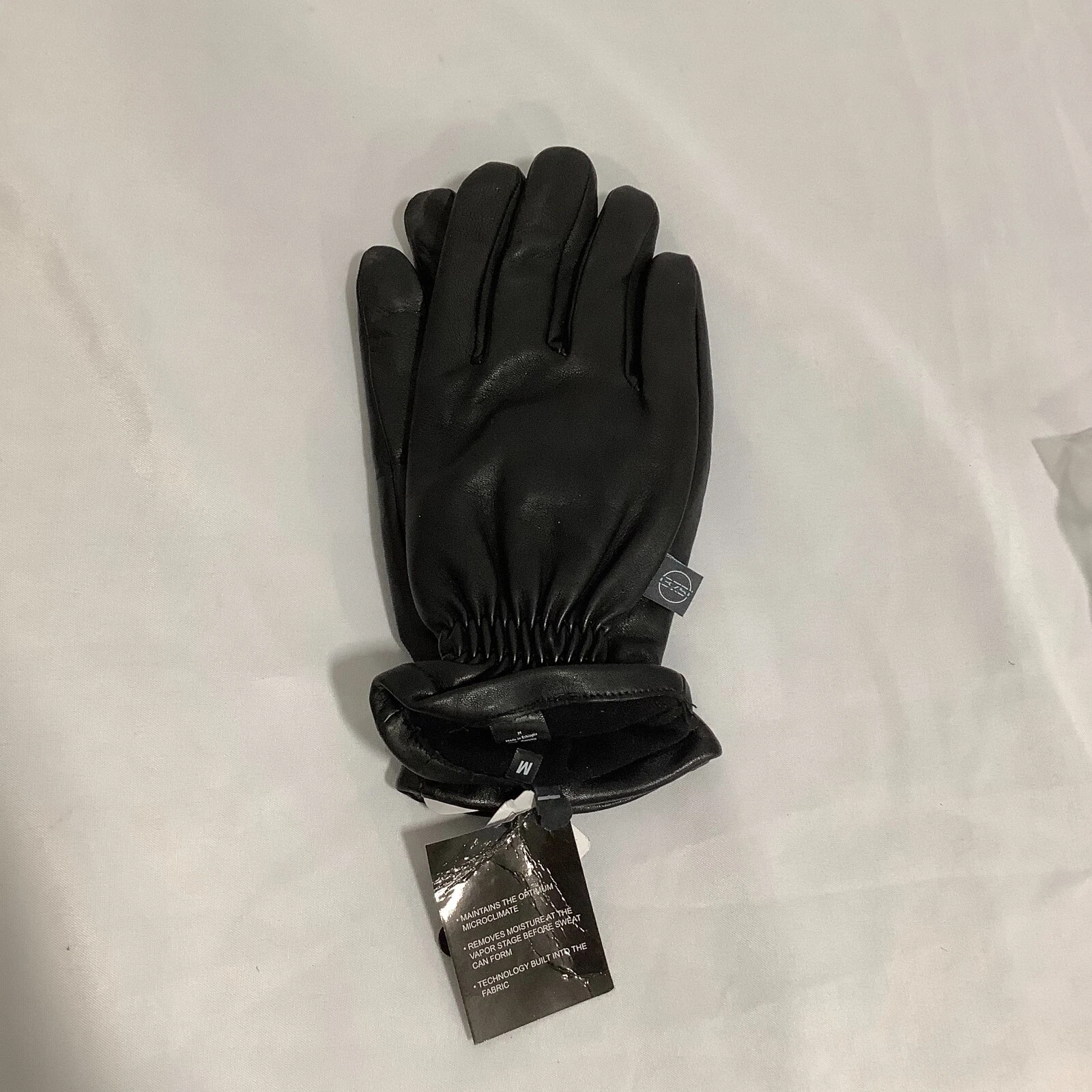 Jos. A. Bank Men"s Black Leather 37.5 Travel Tech Gloves Size Medium