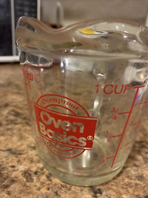Pre-O oven basics glass 1 measuring cup w/handle/Kitchen/Utensil/cooking/Red/foo