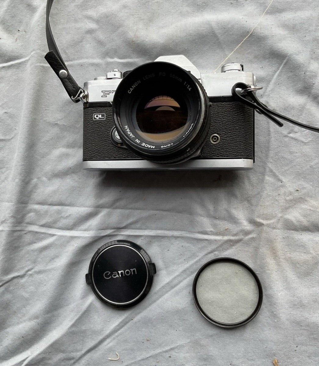 Canon TLB Chrome Canon FTb-QL 35mm SLR Camera With 50mm F/1.4 FL