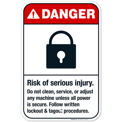 #ad #ad Risk Of Serious Injury Sign ANSI Danger Sign $13.99