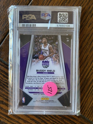 2017 Prizm Buddy Hield Green Pulsar /25 Low Pop #21 Rare PSA 9 Mint ๐ ๐ฅ - Picture 2 of 3