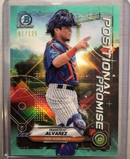 Francisco Alvarez• /125 SP! 2021 Bowman Chrome Positional Promise Aqua REFRACTOR