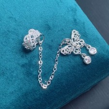 1X Butterfly Rhinestone Spacer Bead DIY for Bracelet Necklace Jewelry Making
