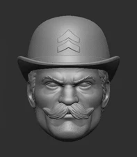 Dum Dum Dugan Marvel Ver A 1:18 scale custom unpainted Head 3.75" Action Figure