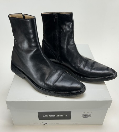 Ann Demeulemeester Leder Reißverschluss Stiefelette Damen Größe EU 36 1/2 Schwarz - Bild 1 von 22