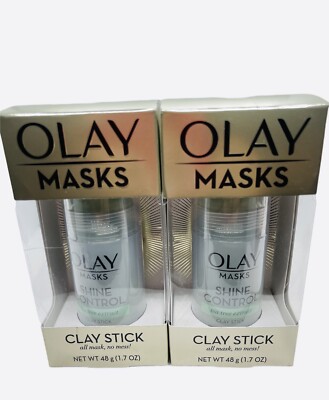 Olay Masks Shine Control Clay Stick Facial Mask 1.7oz (Lot of 2)